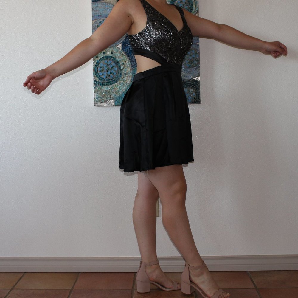 metallic cutout social dress - Picture 3 of 4